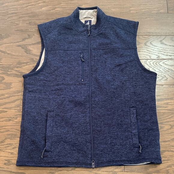 Johnnie O Tahoe Fleece Vest Blue Two Way Zip Size XL - Picture 1 of 7